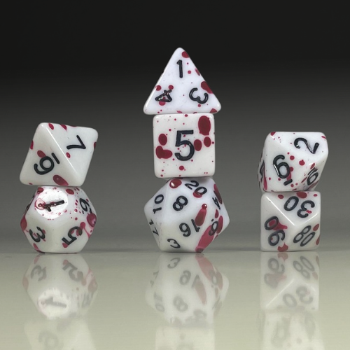 RPG Dice Set – Crimson Speckle