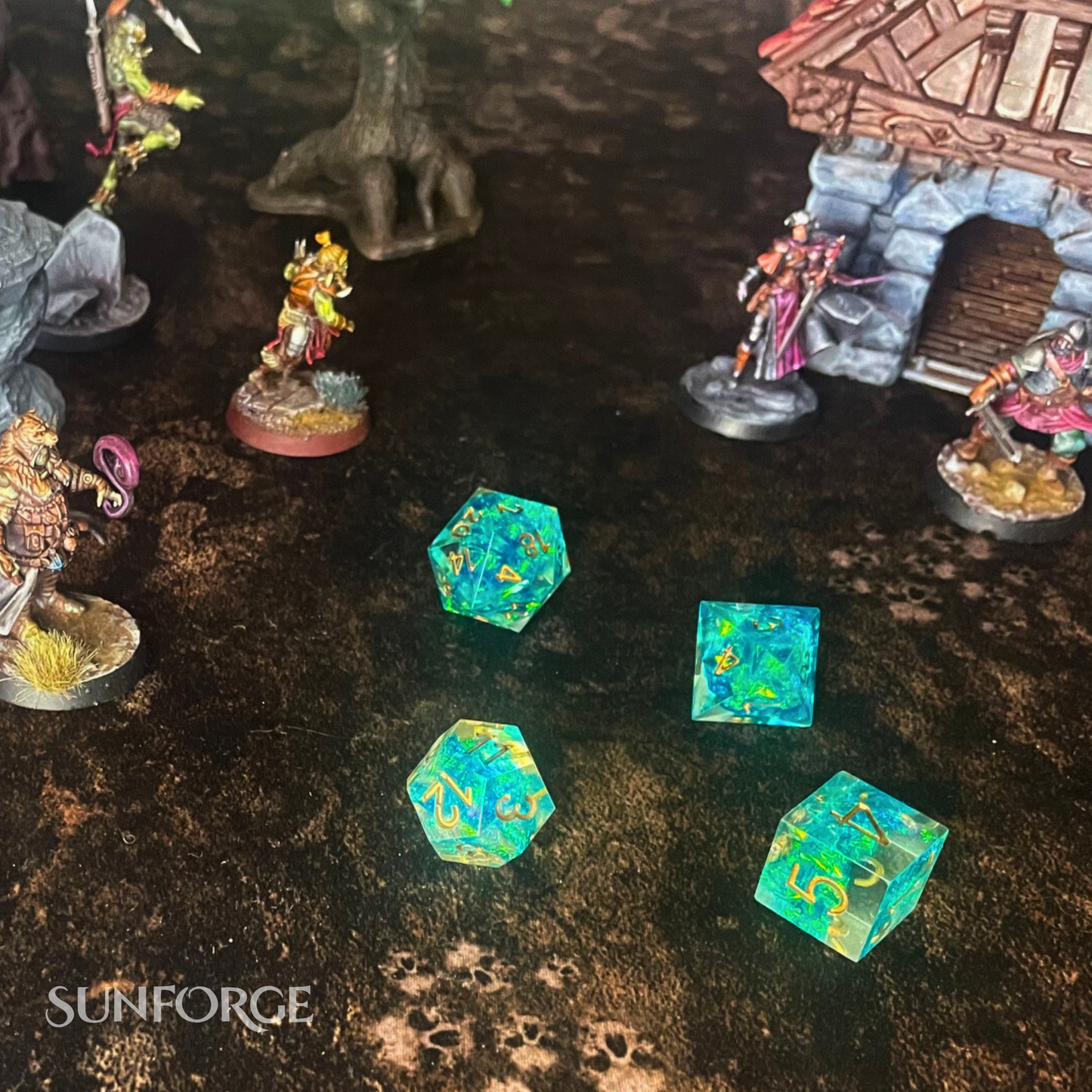 RPG Dice Set – Tidal Aurora