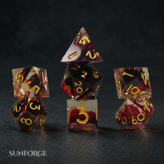 RPG Dice Set – Crimson Reliquary